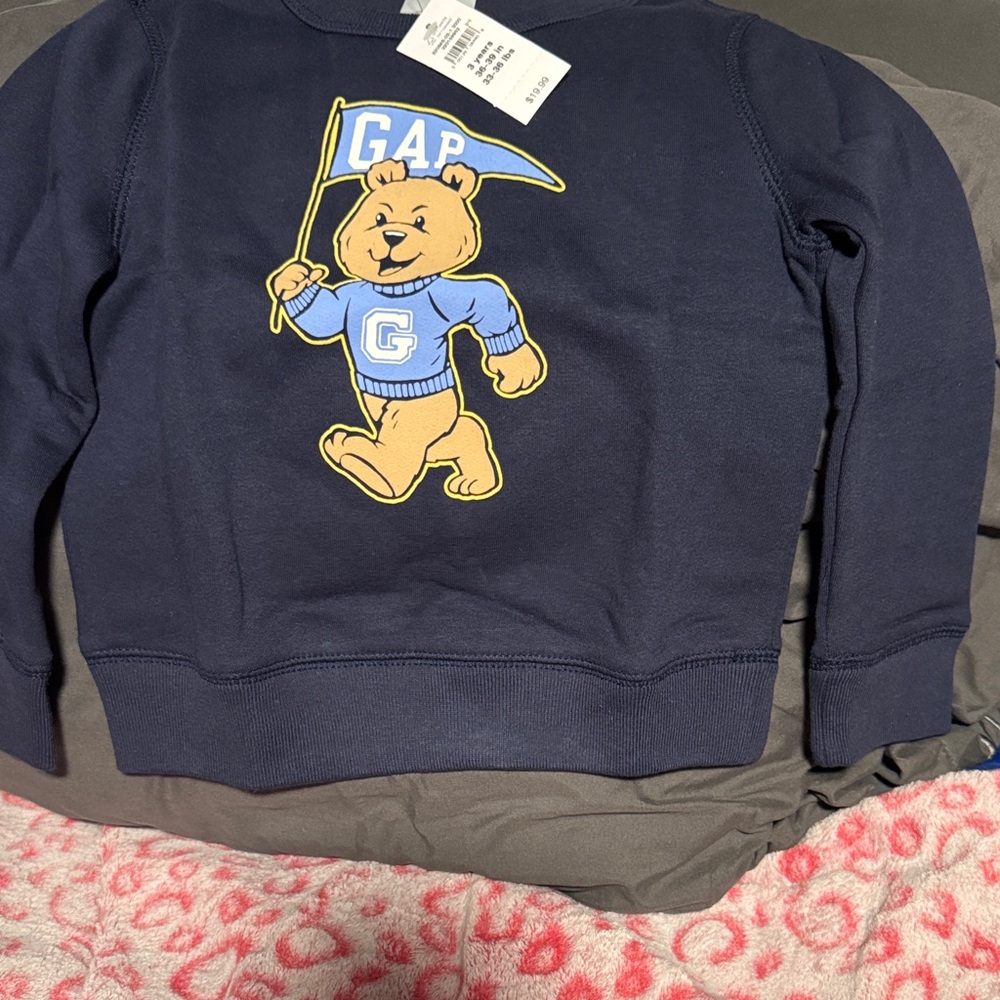 GAP Kids Navy Blue Bear Flag Sweatshirt